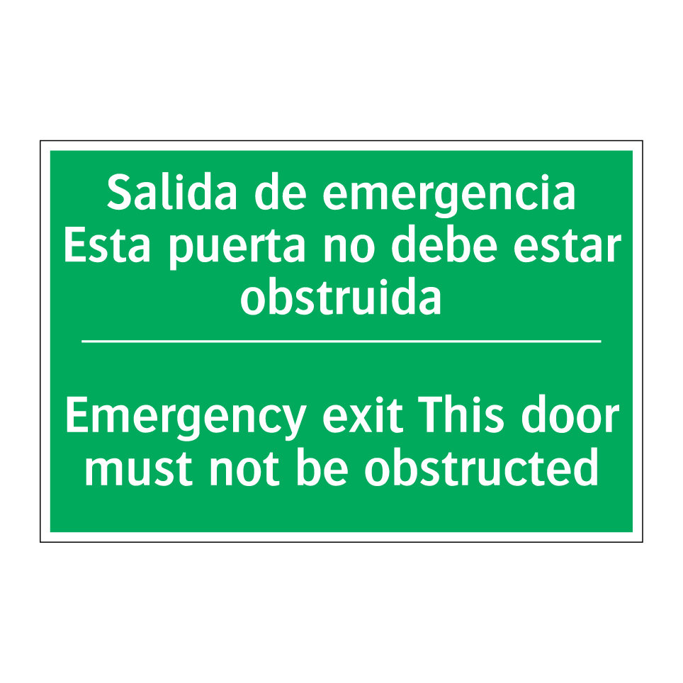 Salida de emergencia /.../ - Emergency exit This door must /.../