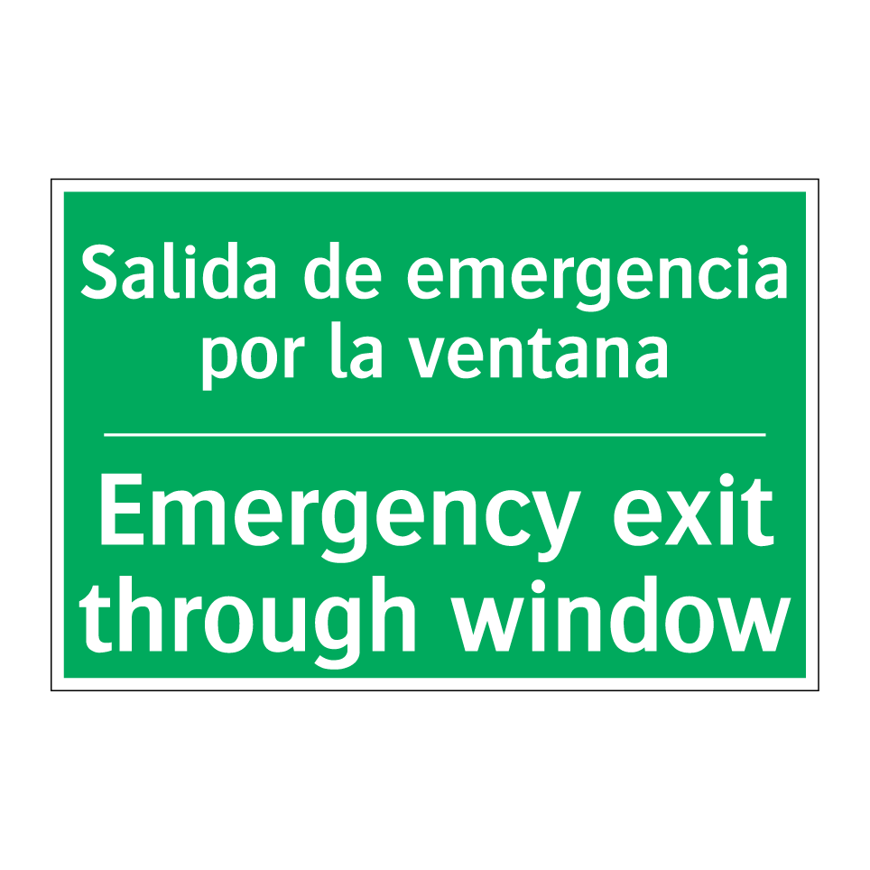 Salida de emergencia por la /.../ - Emergency exit through window
