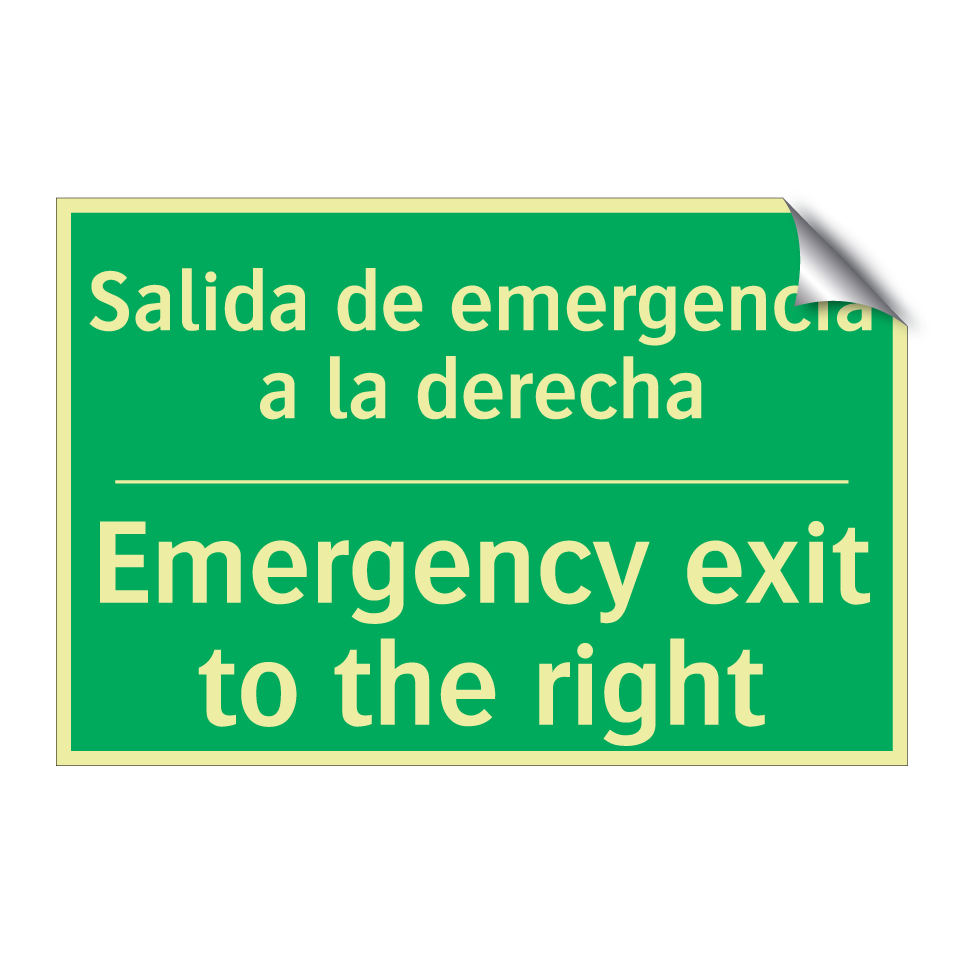 Salida de emergencia a la /.../ - Emergency exit to the right