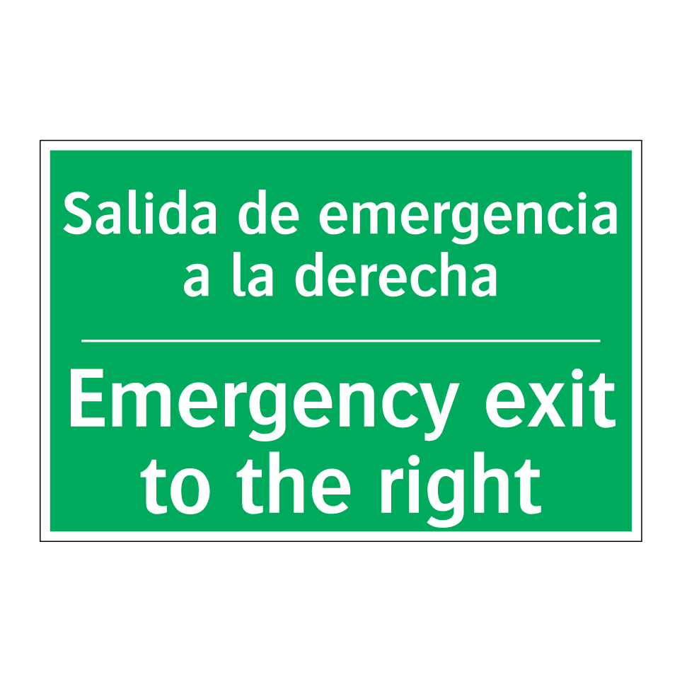 Salida de emergencia a la /.../ - Emergency exit to the right