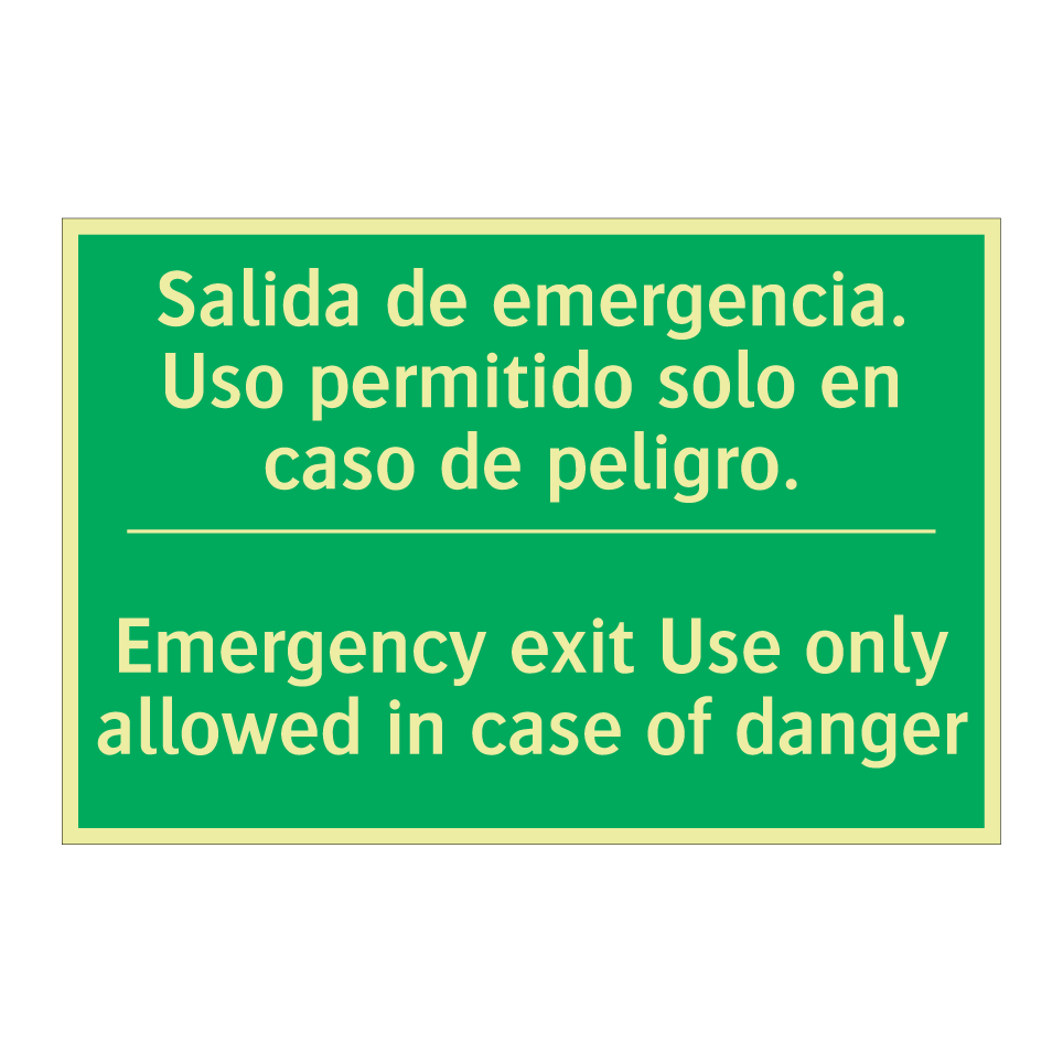 Salida de emergencia. Uso /.../ - Emergency exit Use only /.../