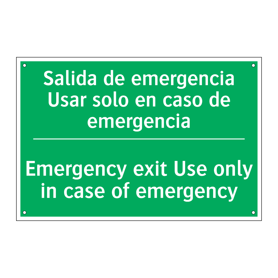 Salida de emergencia /.../ - Emergency exit Use only in /.../
