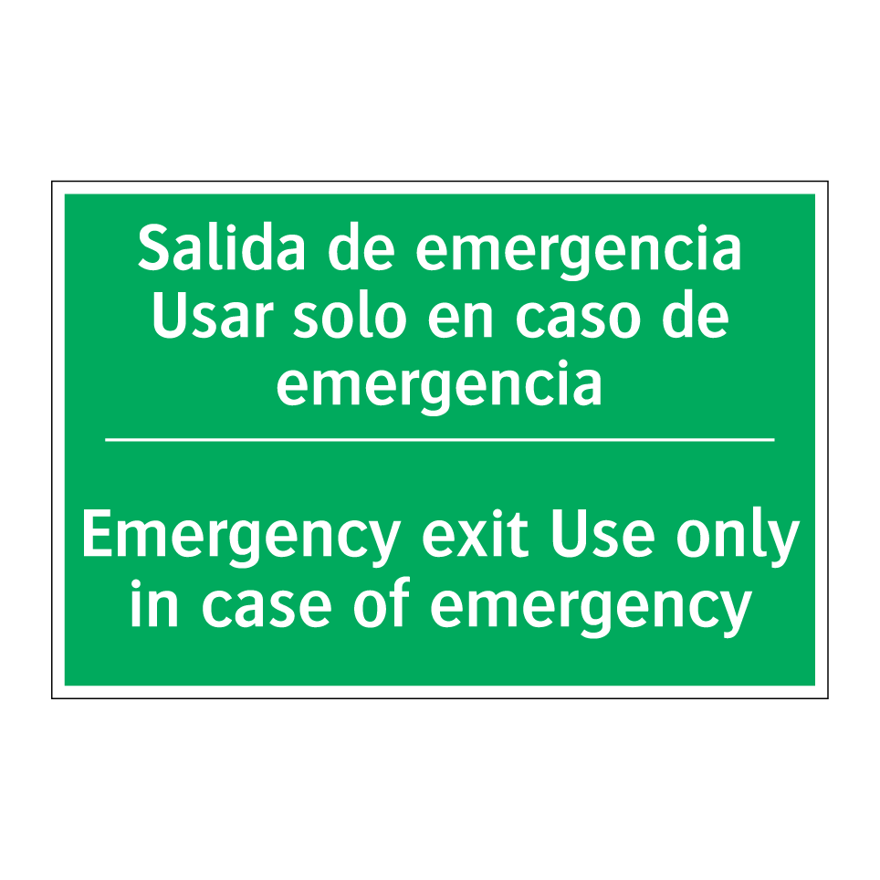 Salida de emergencia /.../ - Emergency exit Use only in /.../
