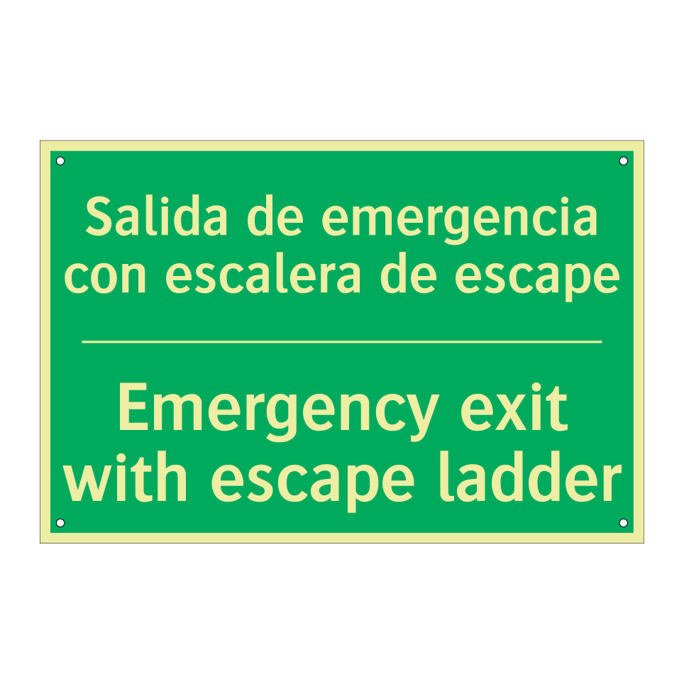 Salida de emergencia con /.../ - Emergency exit with escape /.../