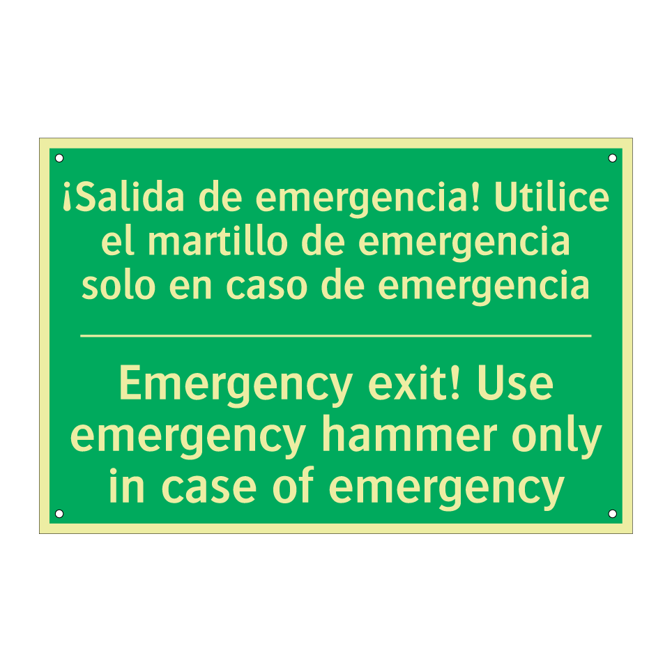 ¡Salida de emergencia! /.../ - Emergency exit! Use emergency /.../
