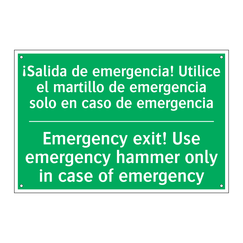 ¡Salida de emergencia! /.../ - Emergency exit! Use emergency /.../