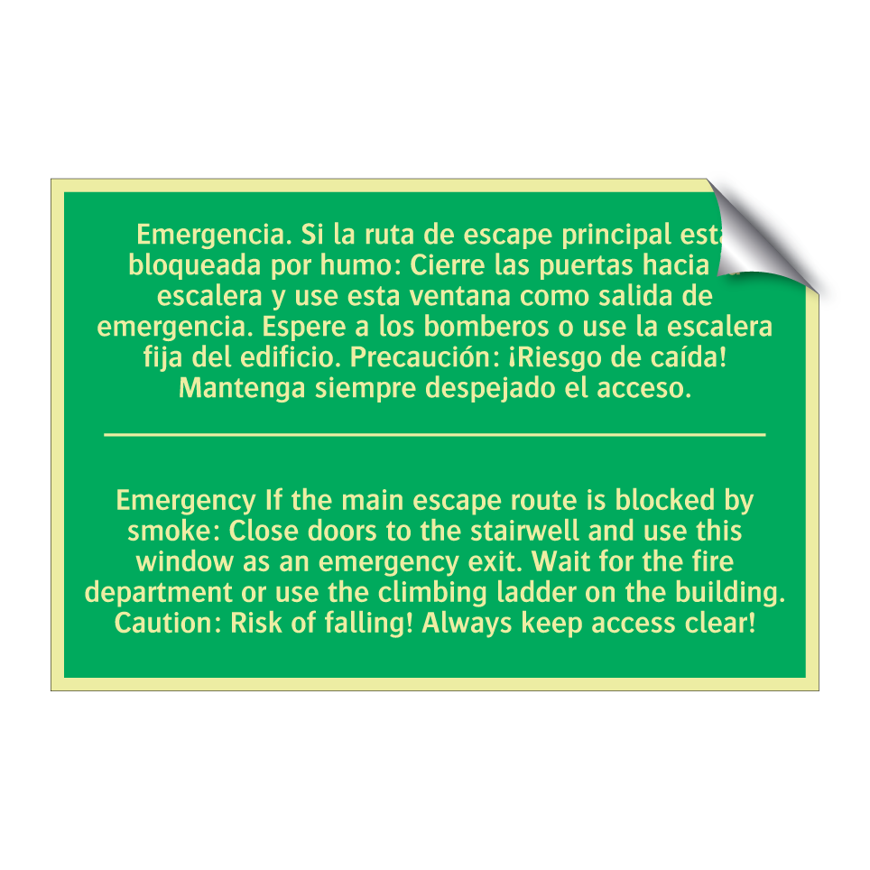 Emergencia. Si la ruta de /.../ - Emergency If the main escape /.../