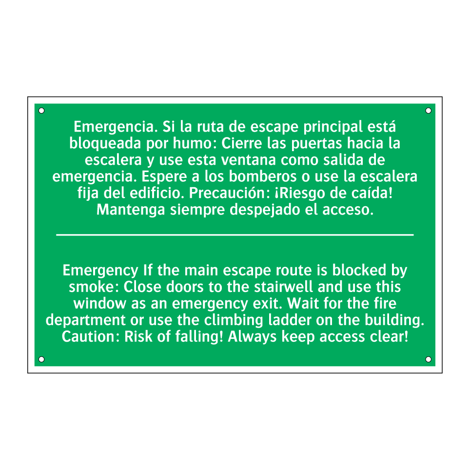 Emergencia. Si la ruta de /.../ - Emergency If the main escape /.../