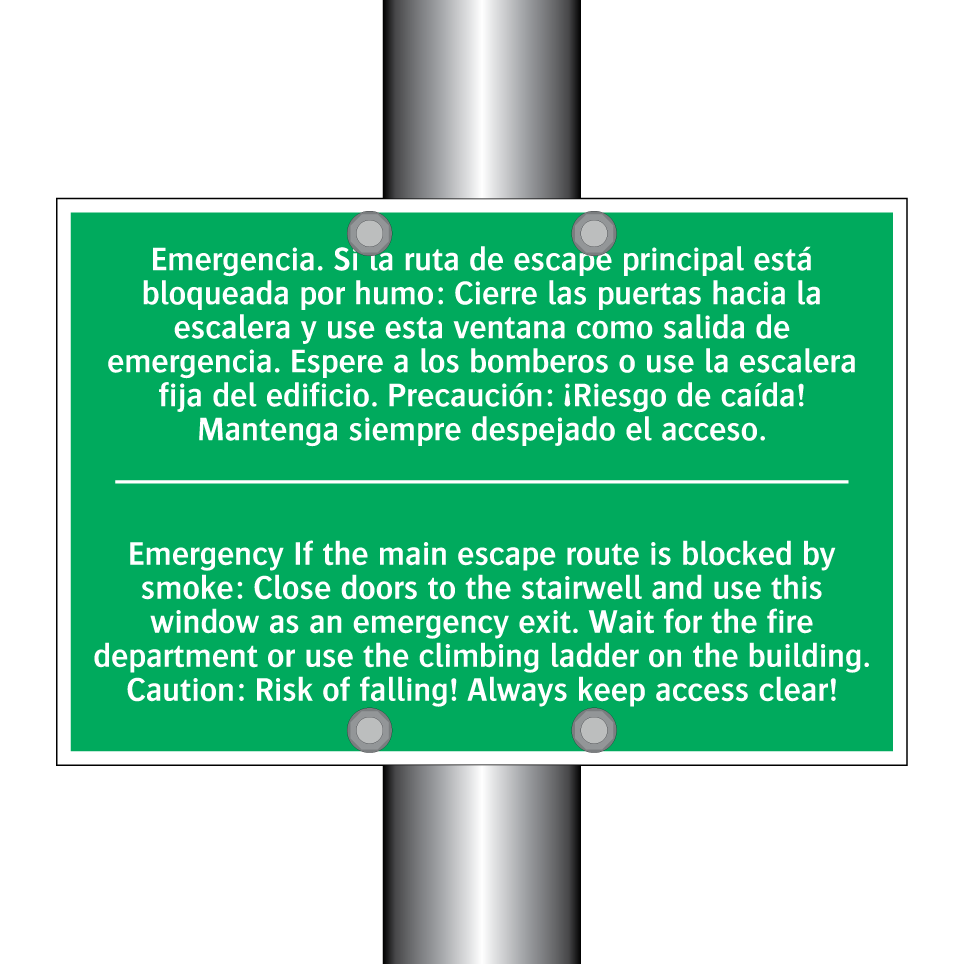 Emergencia. Si la ruta de /.../ - Emergency If the main escape /.../