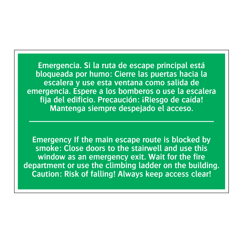 Emergencia. Si la ruta de /.../ - Emergency If the main escape /.../