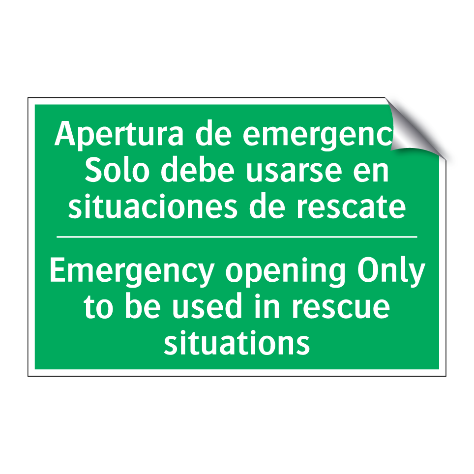 Apertura de emergencia /.../ - Emergency opening Only to be /.../
