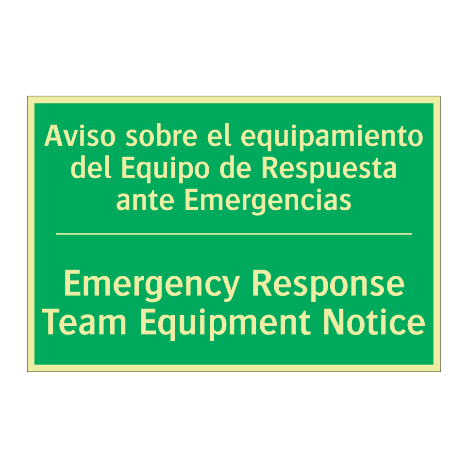 Aviso sobre el equipamiento /.../ - Emergency Response Team /.../