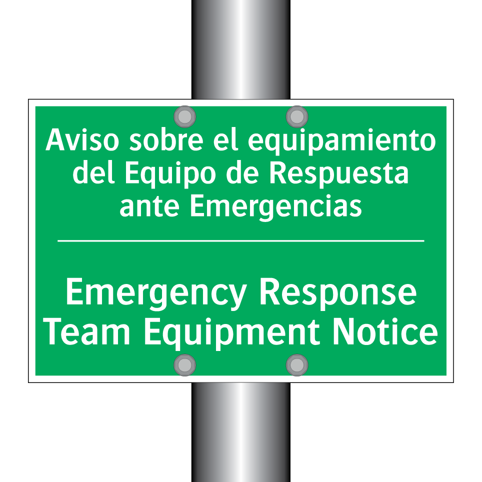 Aviso sobre el equipamiento /.../ - Emergency Response Team /.../