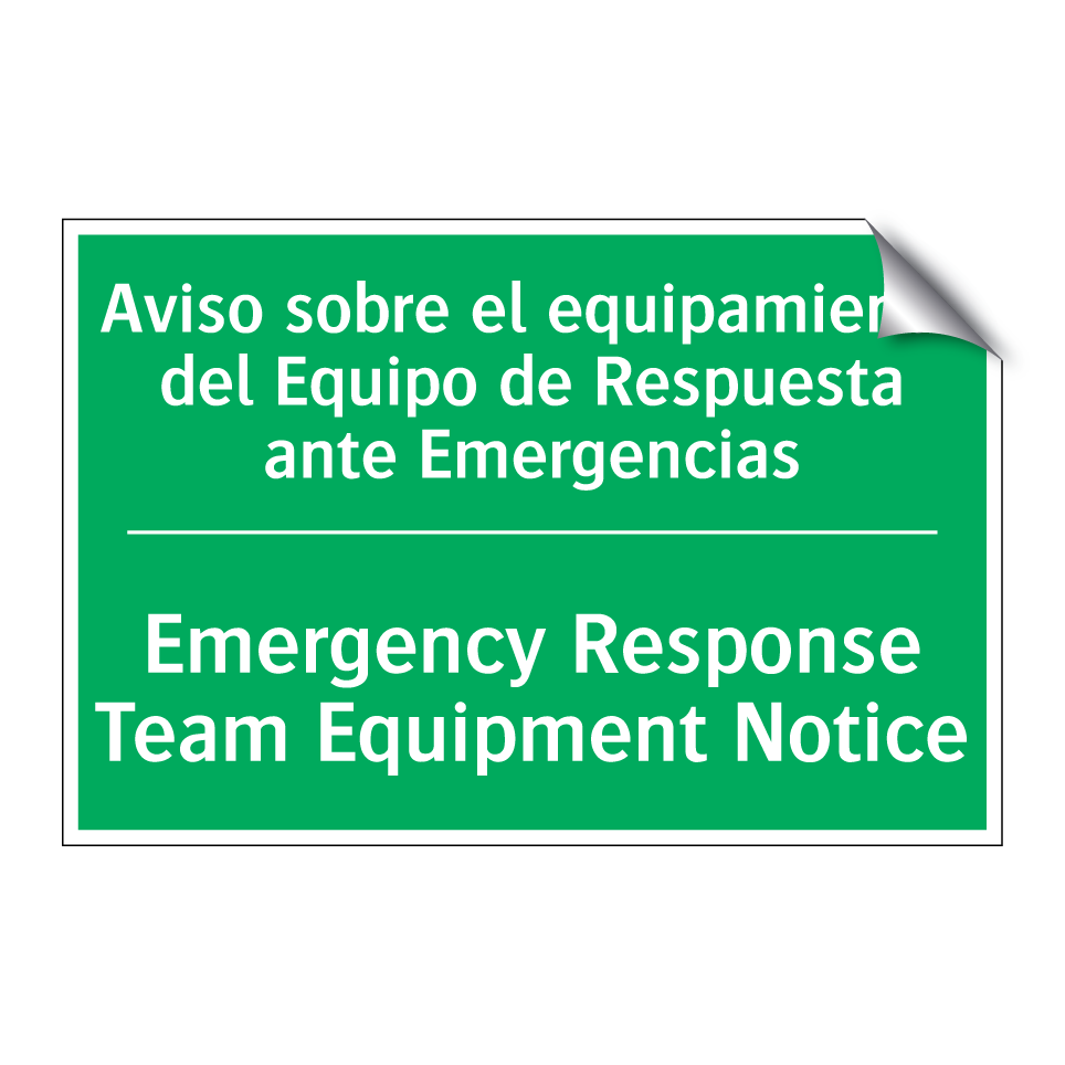 Aviso sobre el equipamiento /.../ - Emergency Response Team /.../