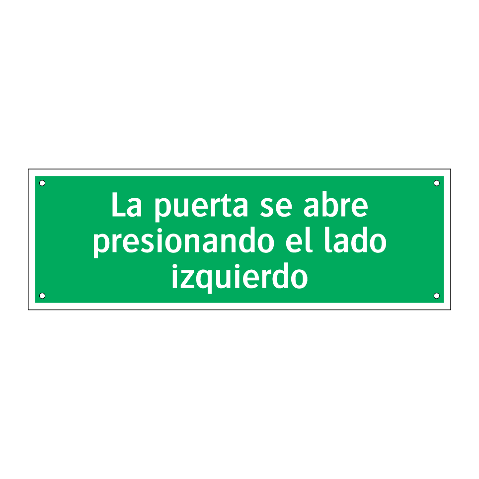 La puerta se abre presionando el lado izquierdo