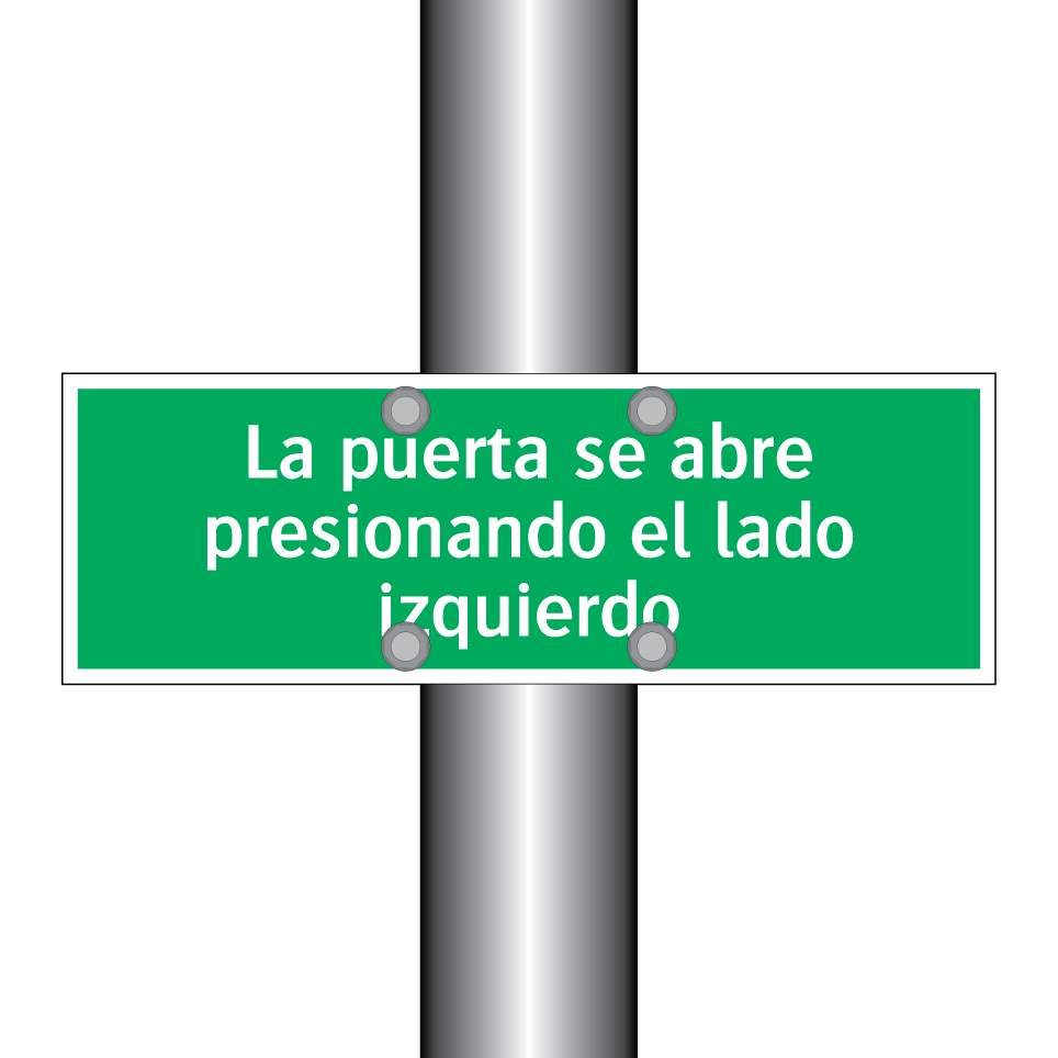 La puerta se abre presionando el lado izquierdo