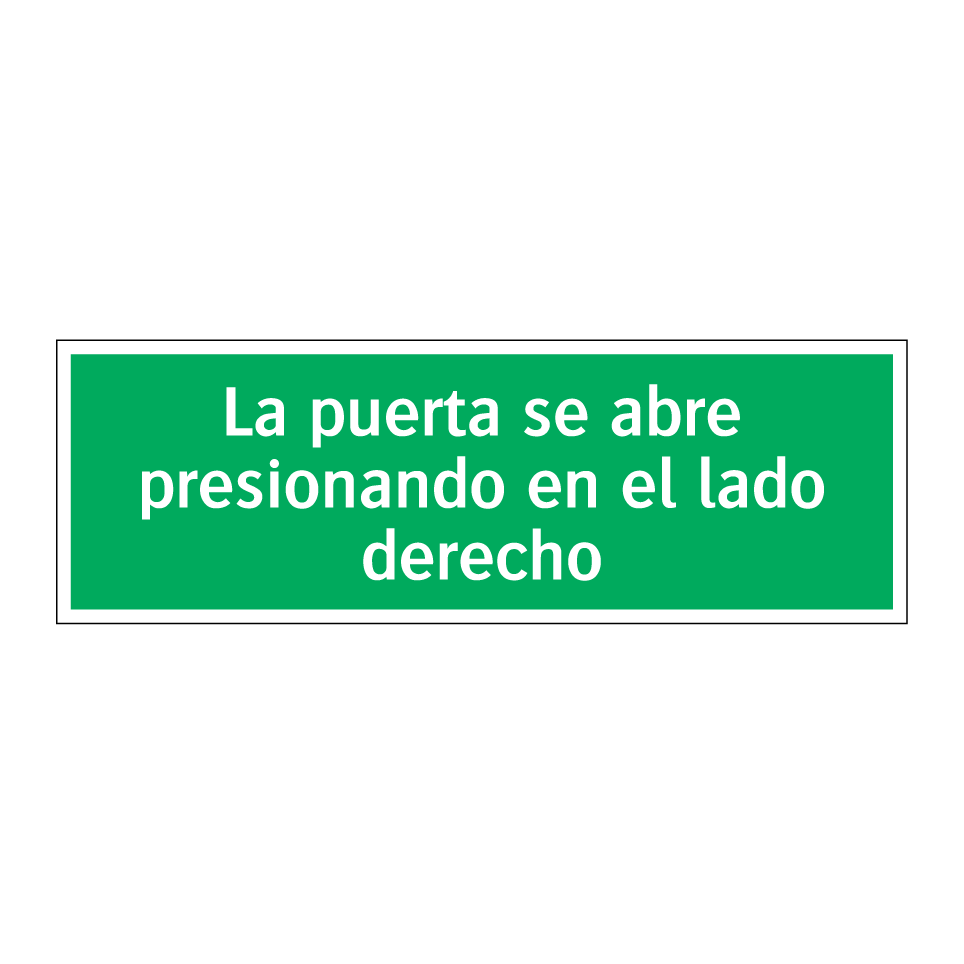 La puerta se abre presionando en el lado derecho