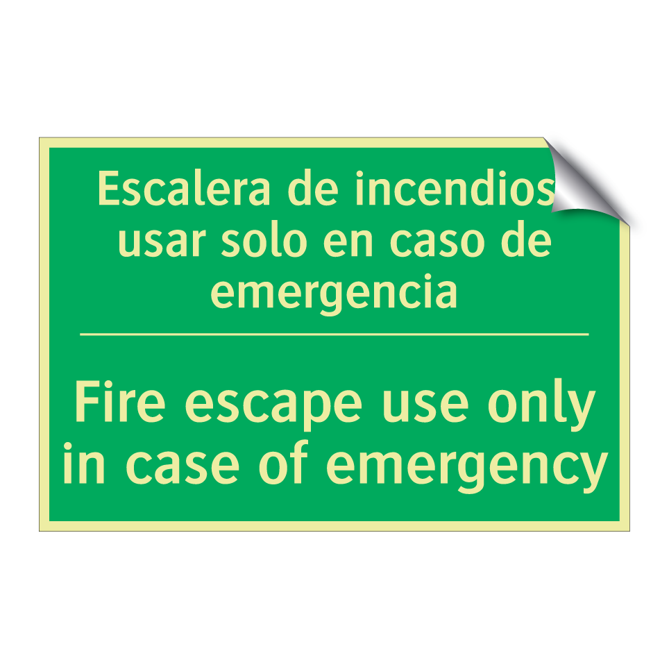 Escalera de incendios: usar /.../ - Fire escape use only in case /.../
