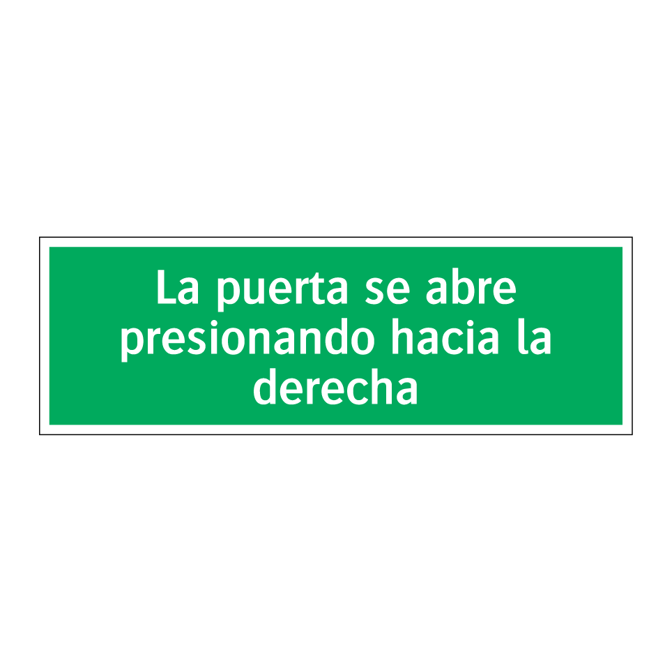 La puerta se abre presionando hacia la derecha