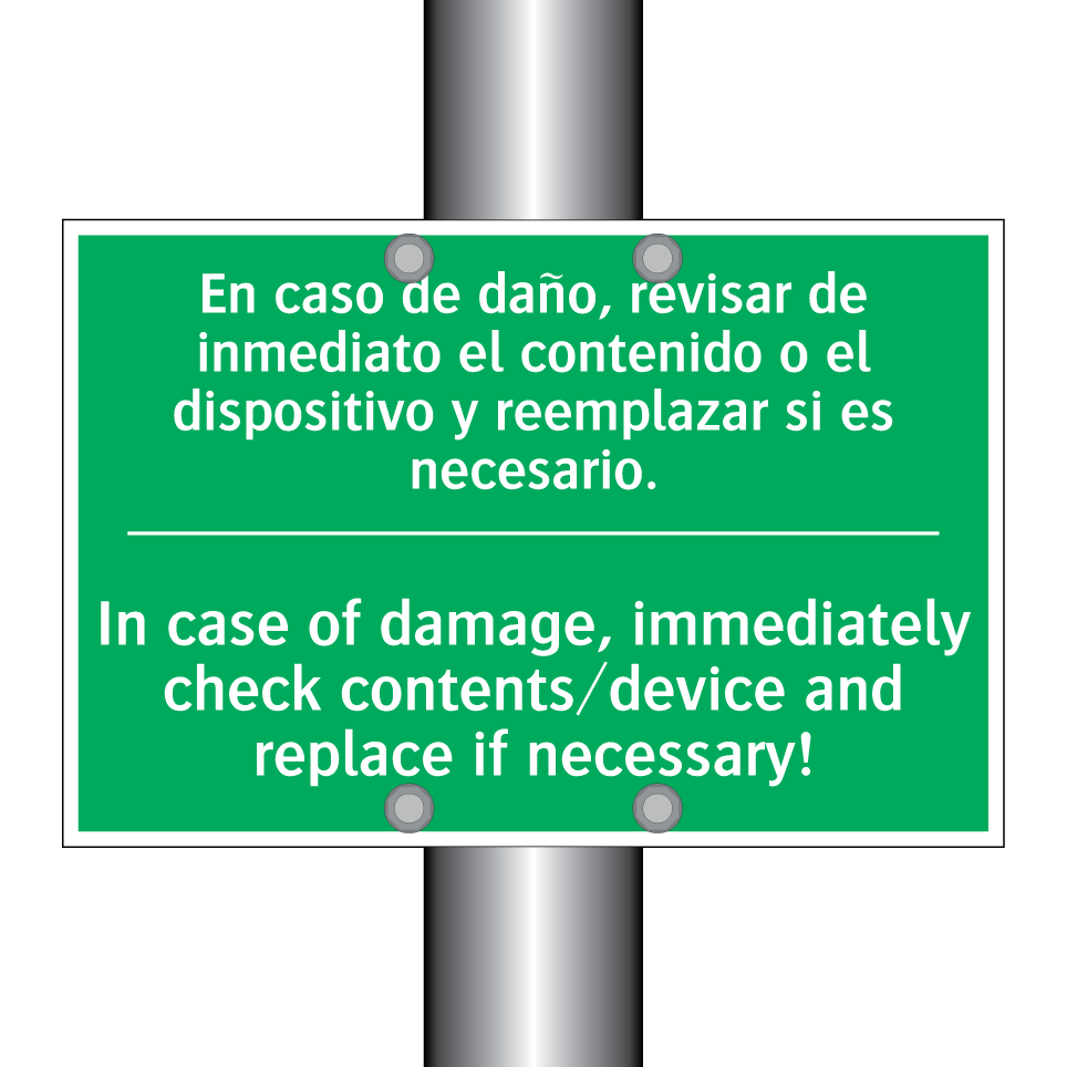 En caso de daño, revisar de /.../ - In case of damage, /.../