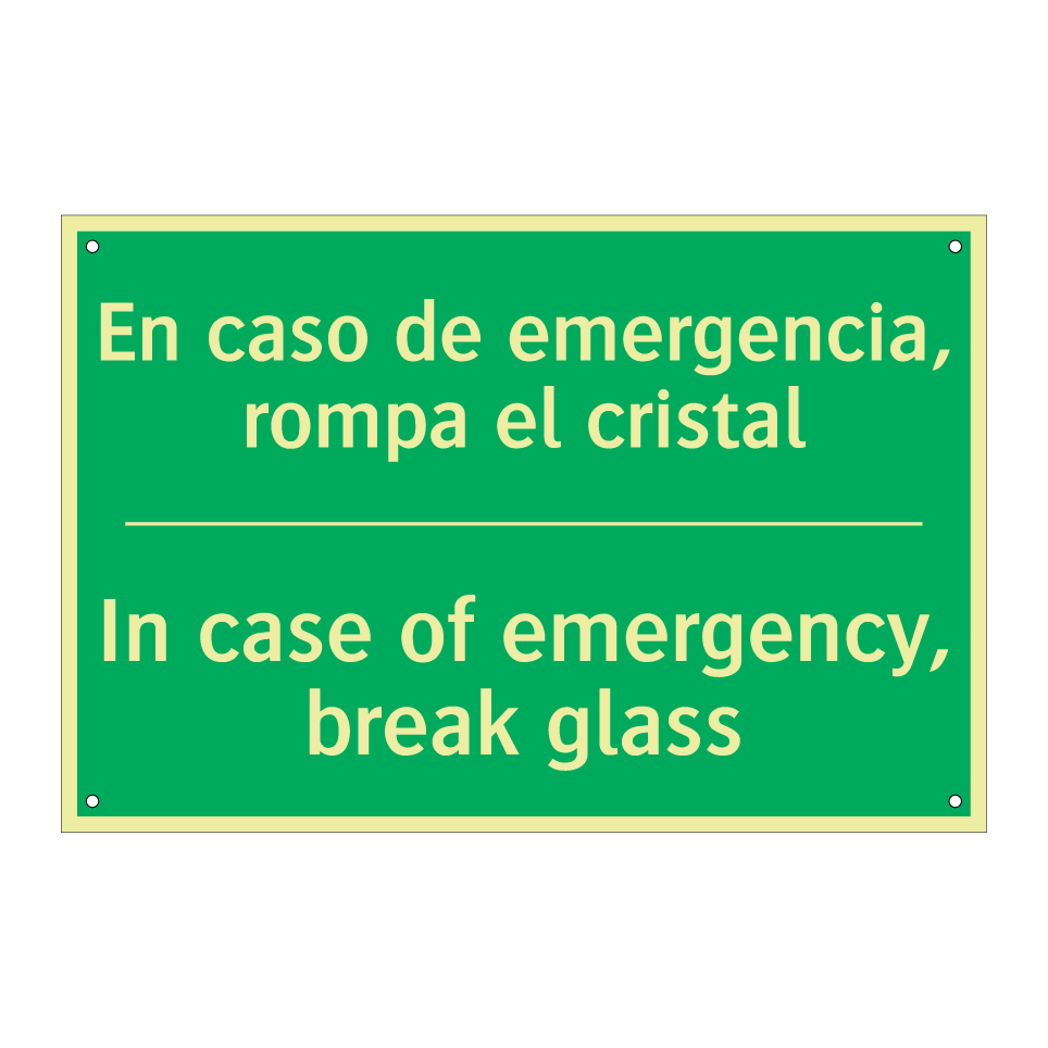 En caso de emergencia, rompa /.../ - In case of emergency, break /.../