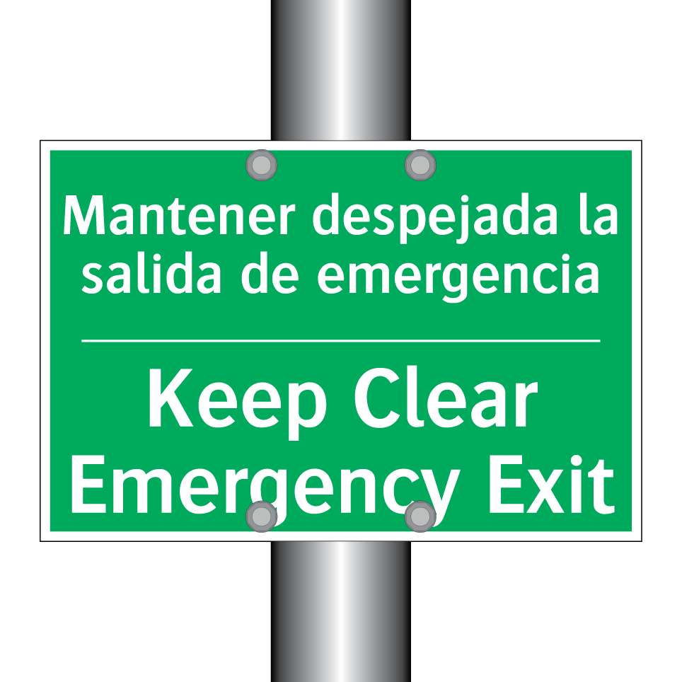 Mantener despejada la salida /.../ - Keep Clear Emergency Exit