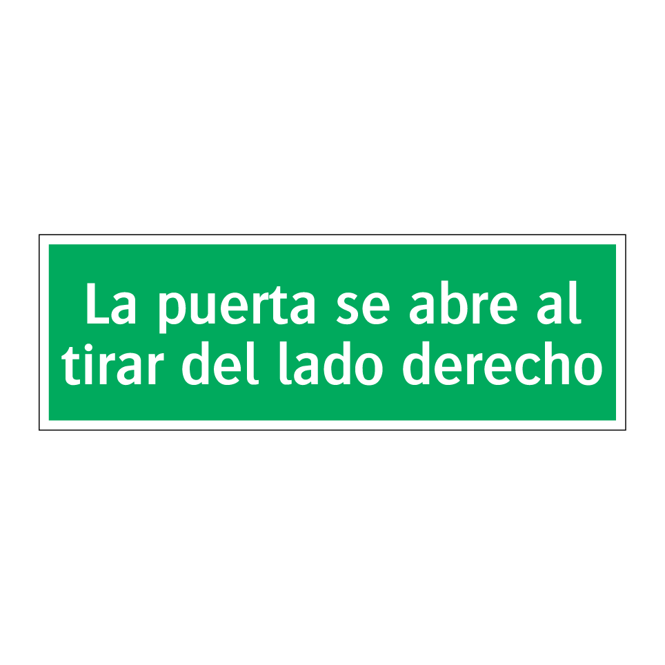 La puerta se abre al tirar del lado derecho