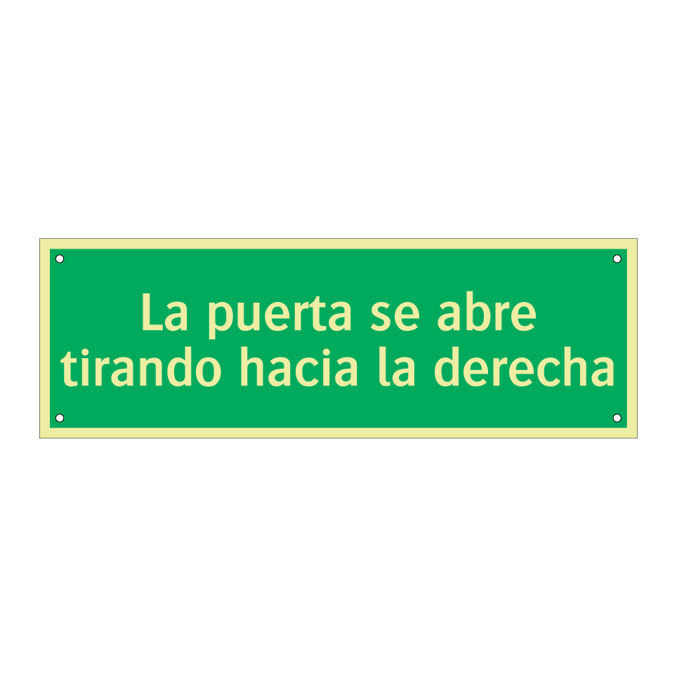 La puerta se abre tirando hacia la derecha