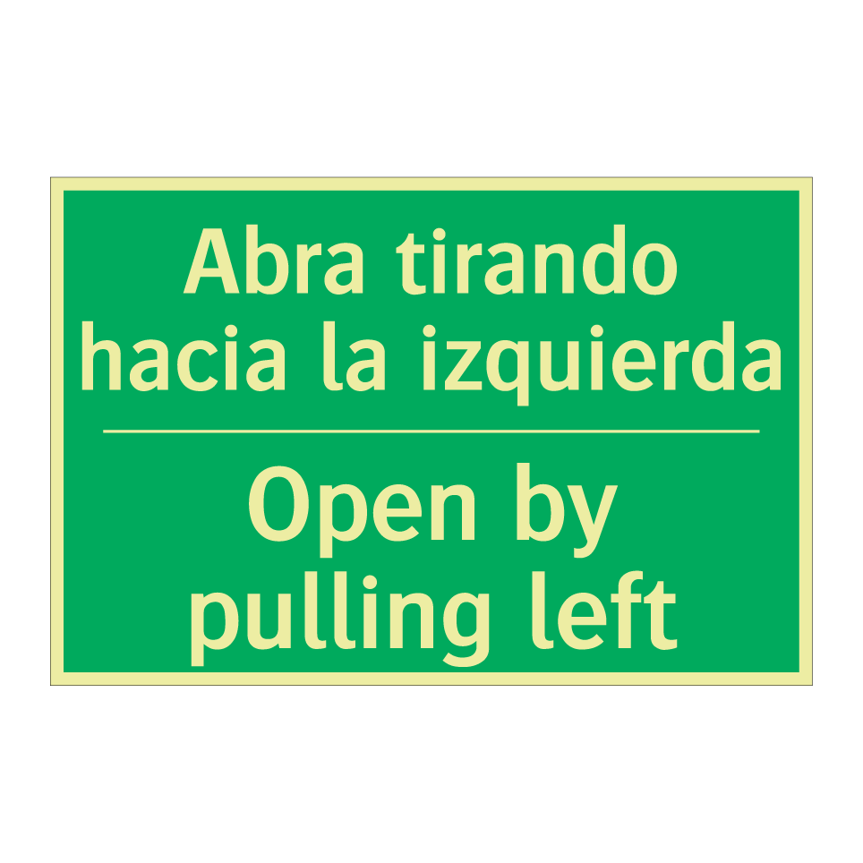 Abra tirando hacia la /.../ - Open by pulling left