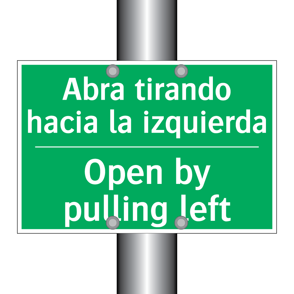 Abra tirando hacia la /.../ - Open by pulling left