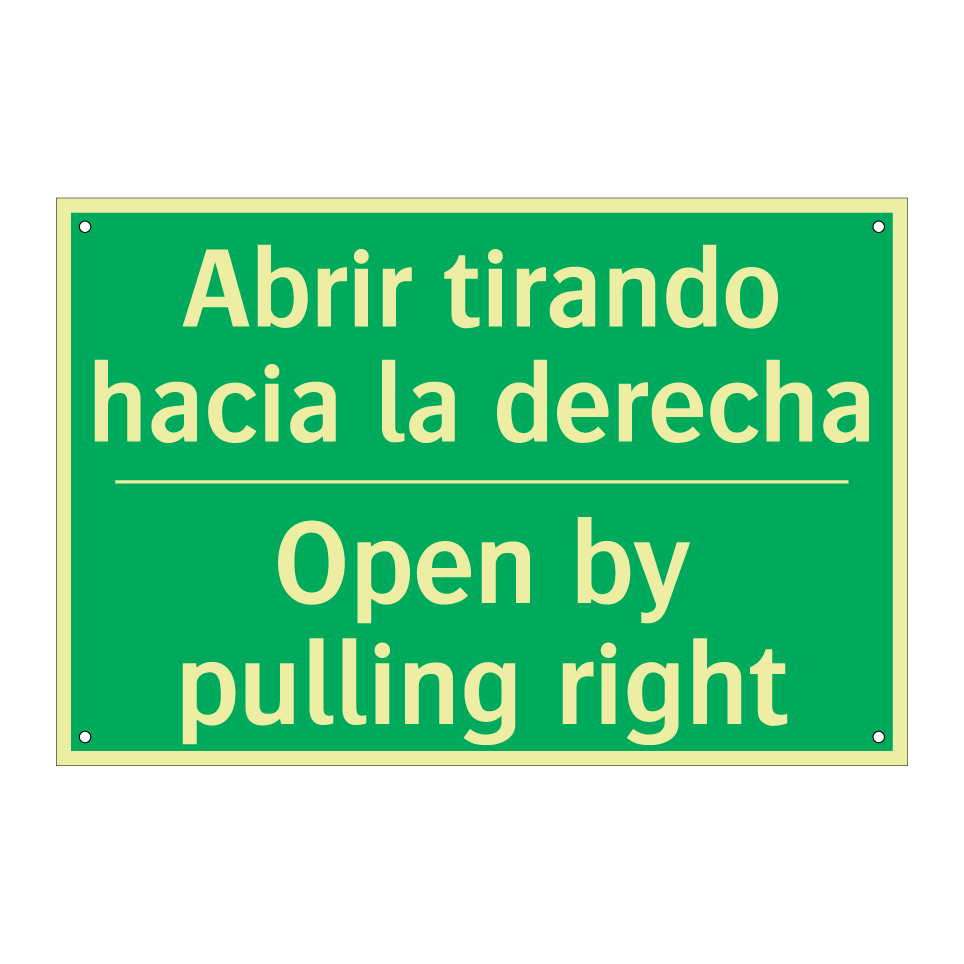 Abrir tirando hacia la derecha - Open by pulling right
