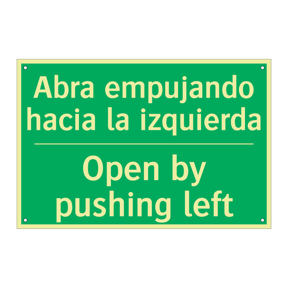 Abra empujando hacia la /.../ - Open by pushing left