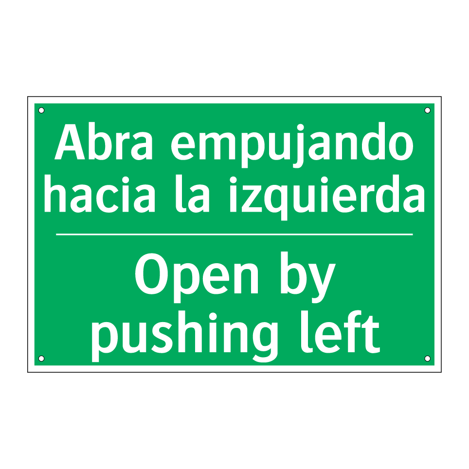 Abra empujando hacia la /.../ - Open by pushing left