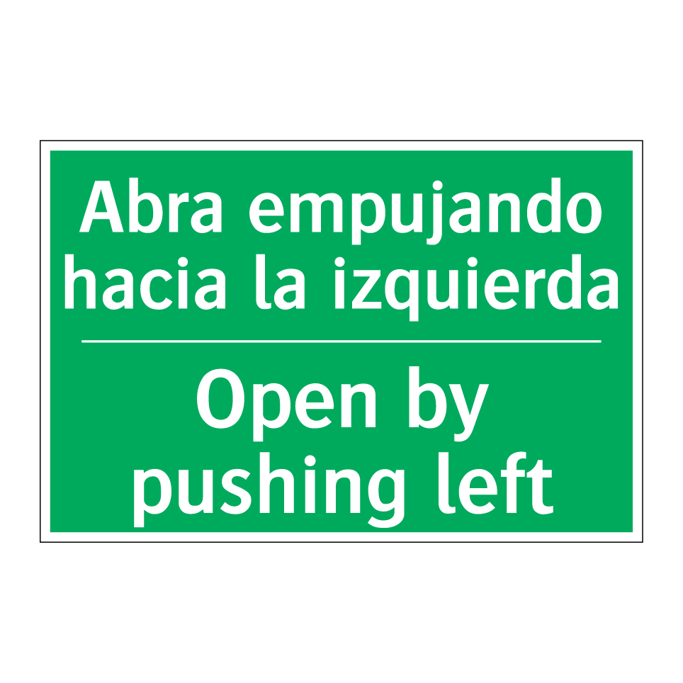 Abra empujando hacia la /.../ - Open by pushing left