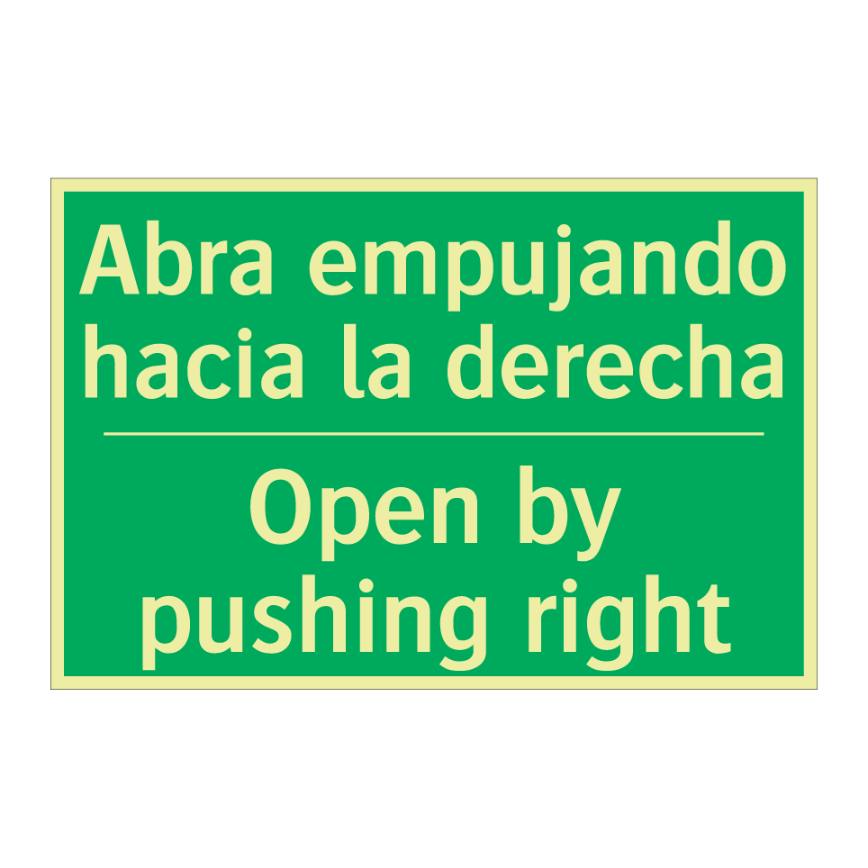 Abra empujando hacia la /.../ - Open by pushing right
