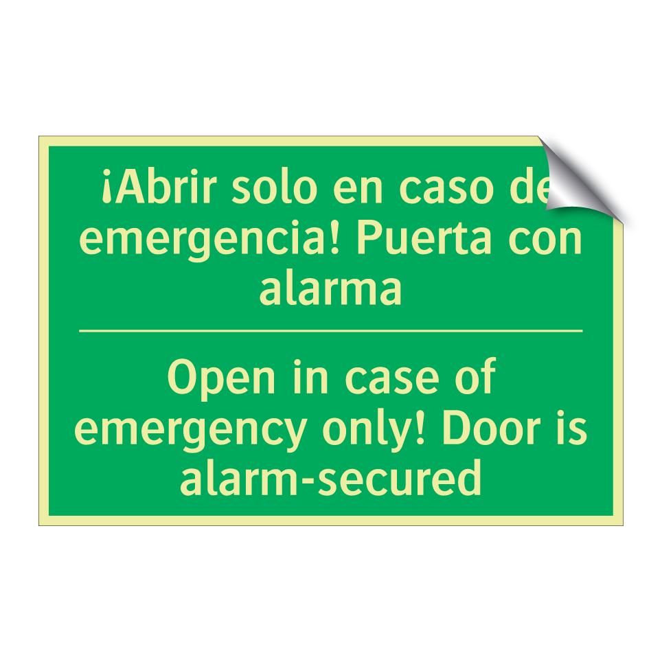 ¡Abrir solo en caso de /.../ - Open in case of emergency /.../