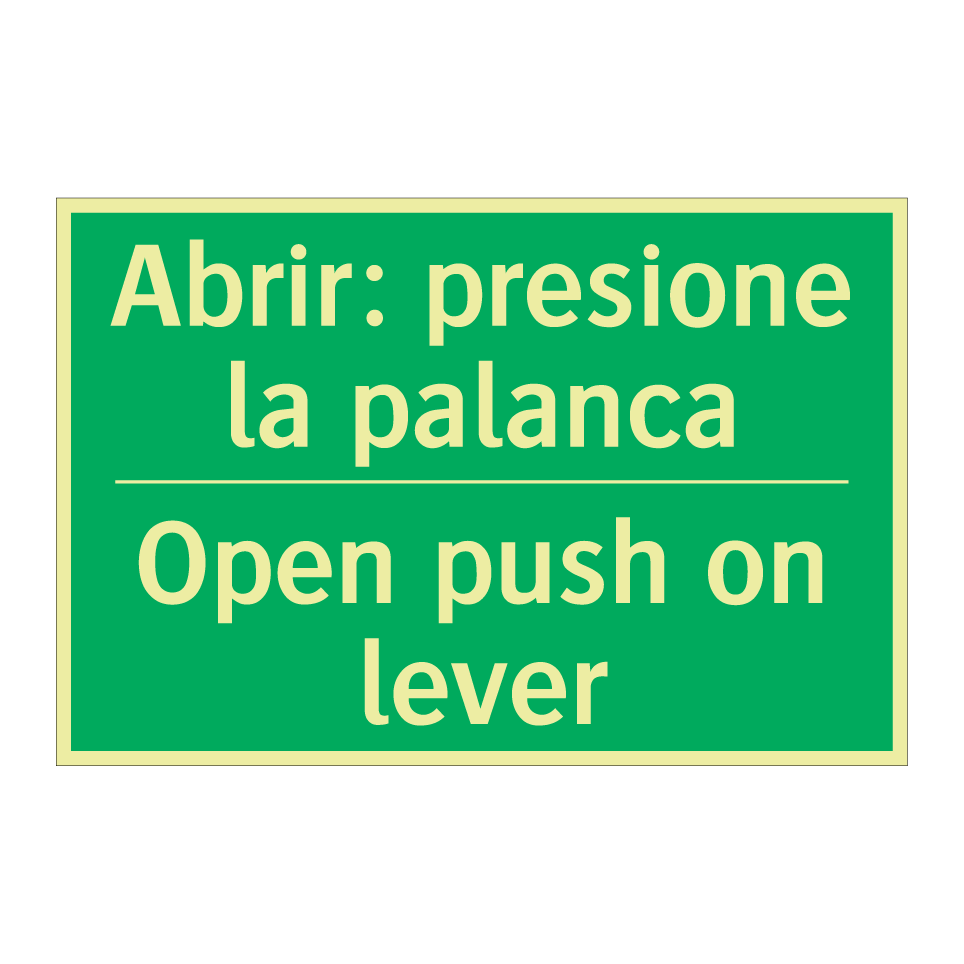 Abrir: presione la palanca - Open push on lever