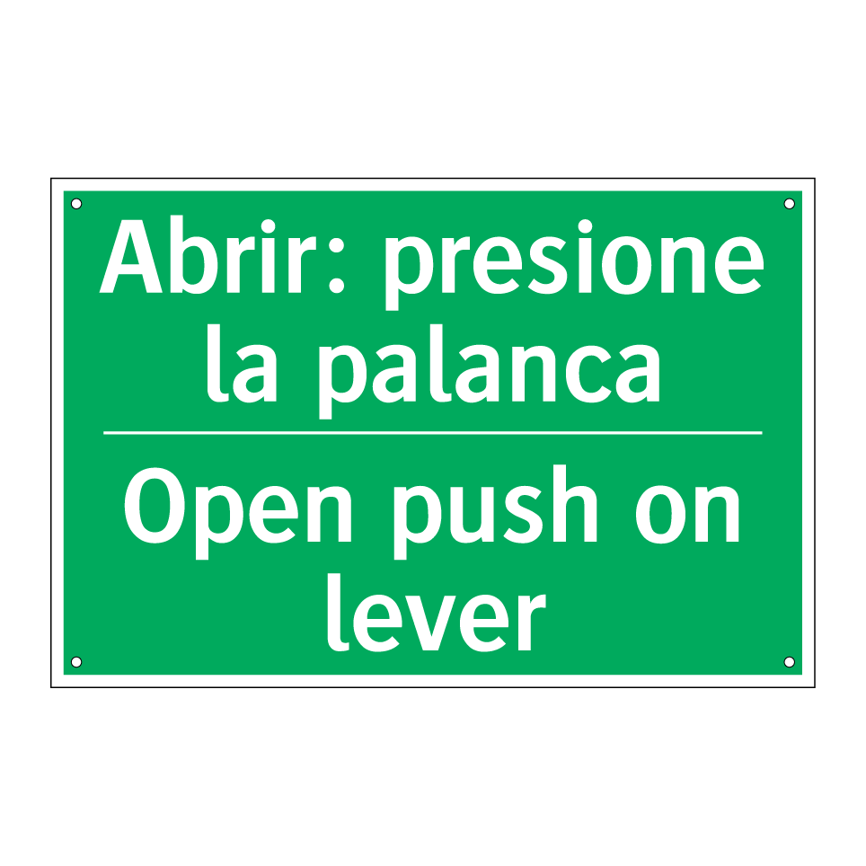 Abrir: presione la palanca - Open push on lever