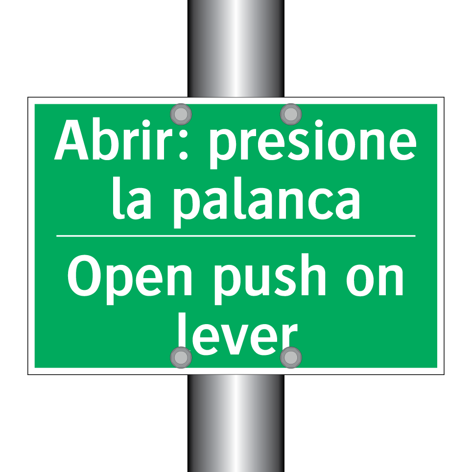 Abrir: presione la palanca - Open push on lever