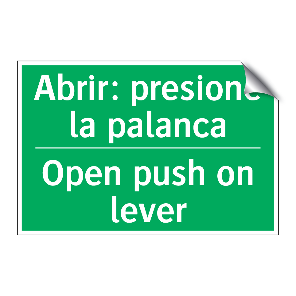 Abrir: presione la palanca - Open push on lever