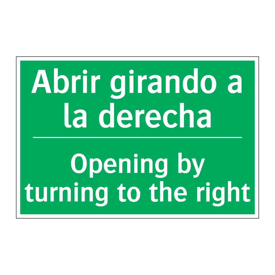 Abrir girando a la derecha - Opening by turning to the /.../