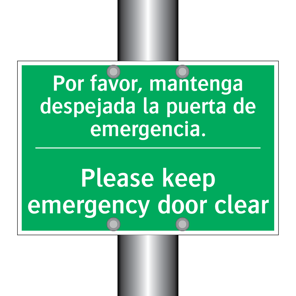 Por favor, mantenga despejada /.../ - Please keep emergency door /.../