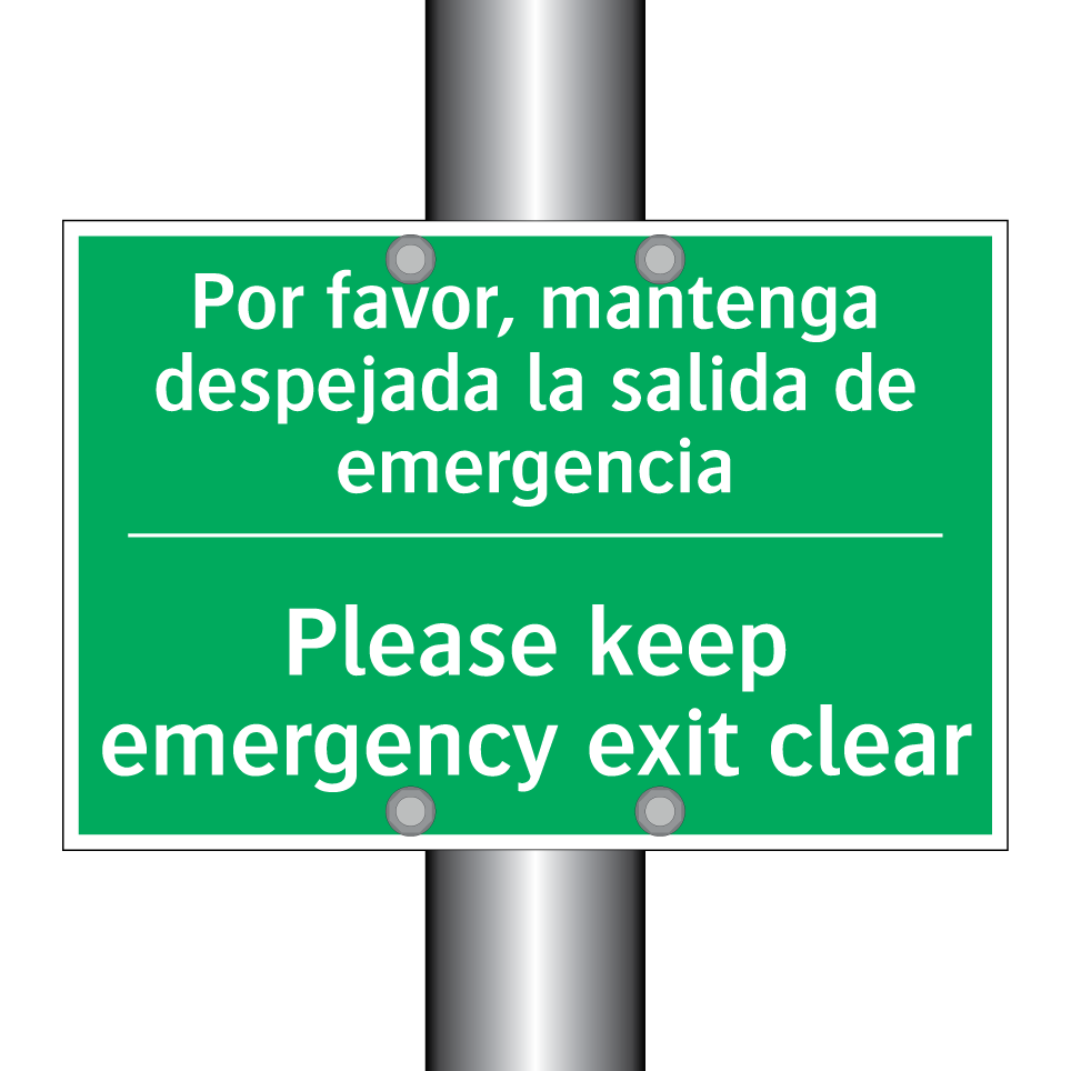 Por favor, mantenga despejada /.../ - Please keep emergency exit /.../