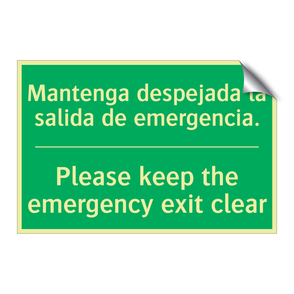Mantenga despejada la salida /.../ - Please keep the emergency /.../