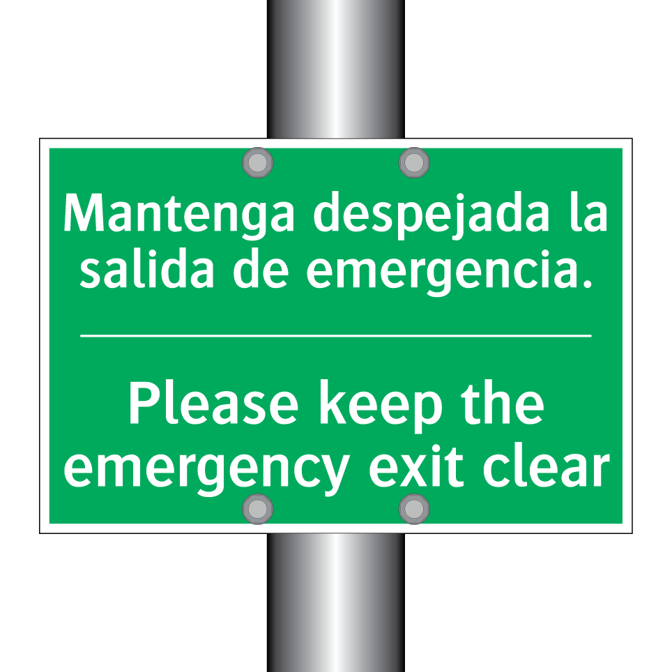 Mantenga despejada la salida /.../ - Please keep the emergency /.../