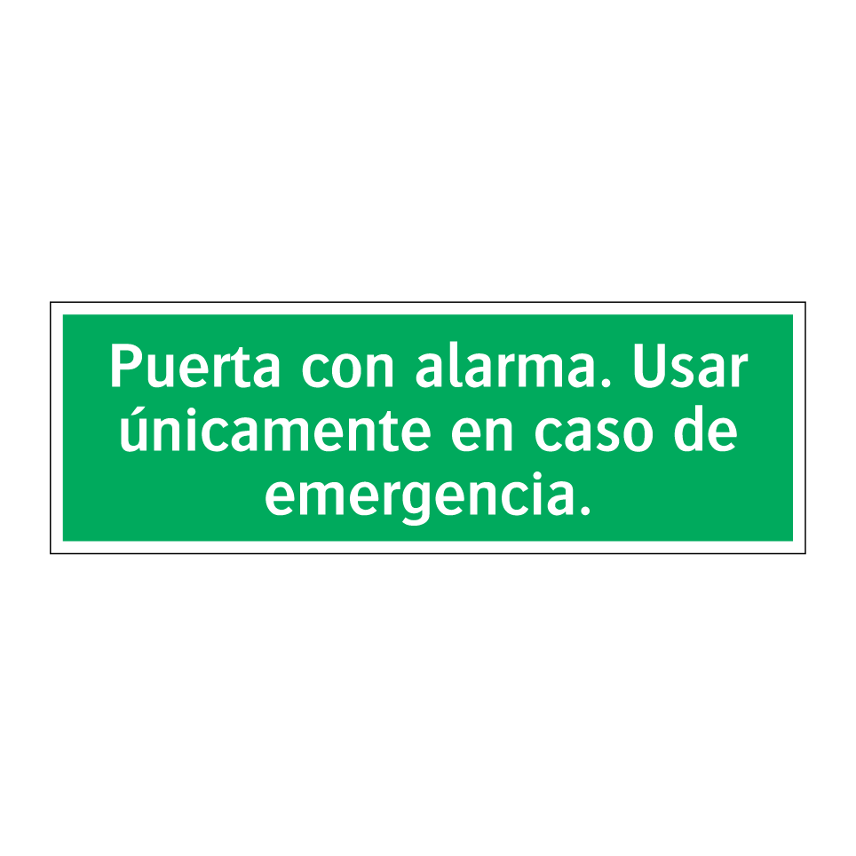 Puerta con alarma. Usar únicamente en caso de emergencia.
