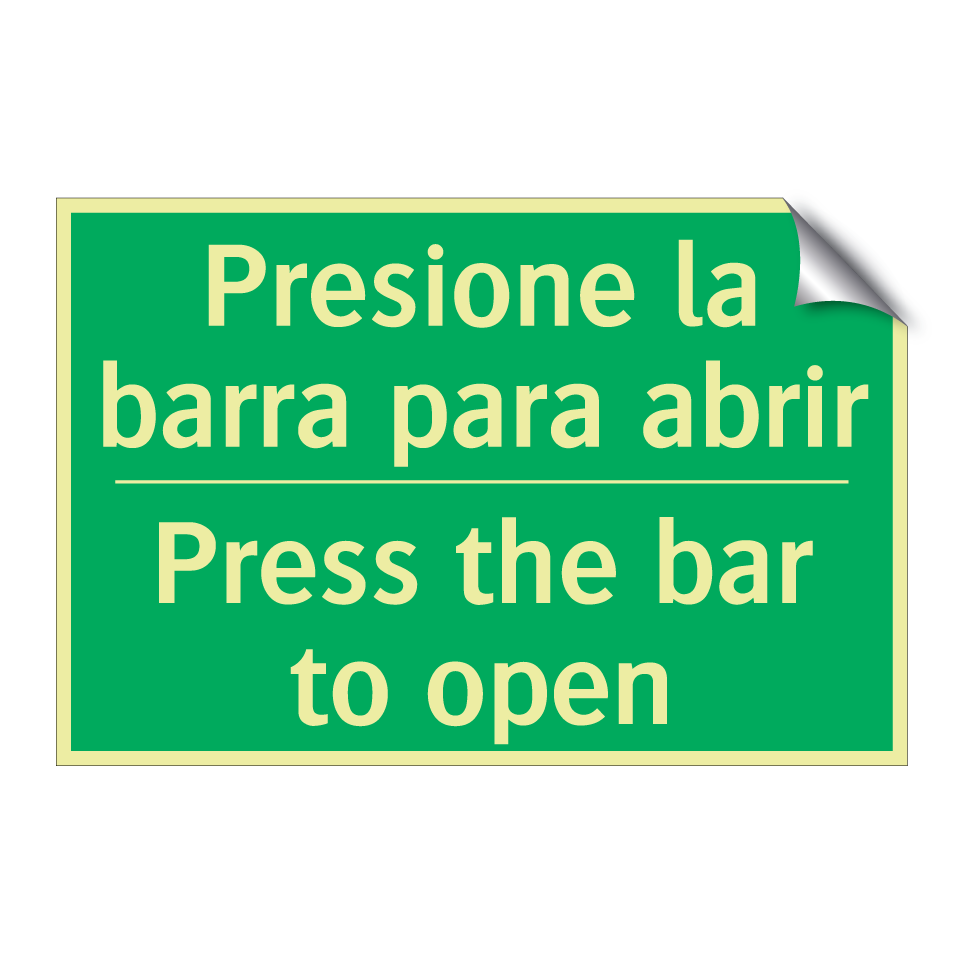 Presione la barra para abrir - Press the bar to open