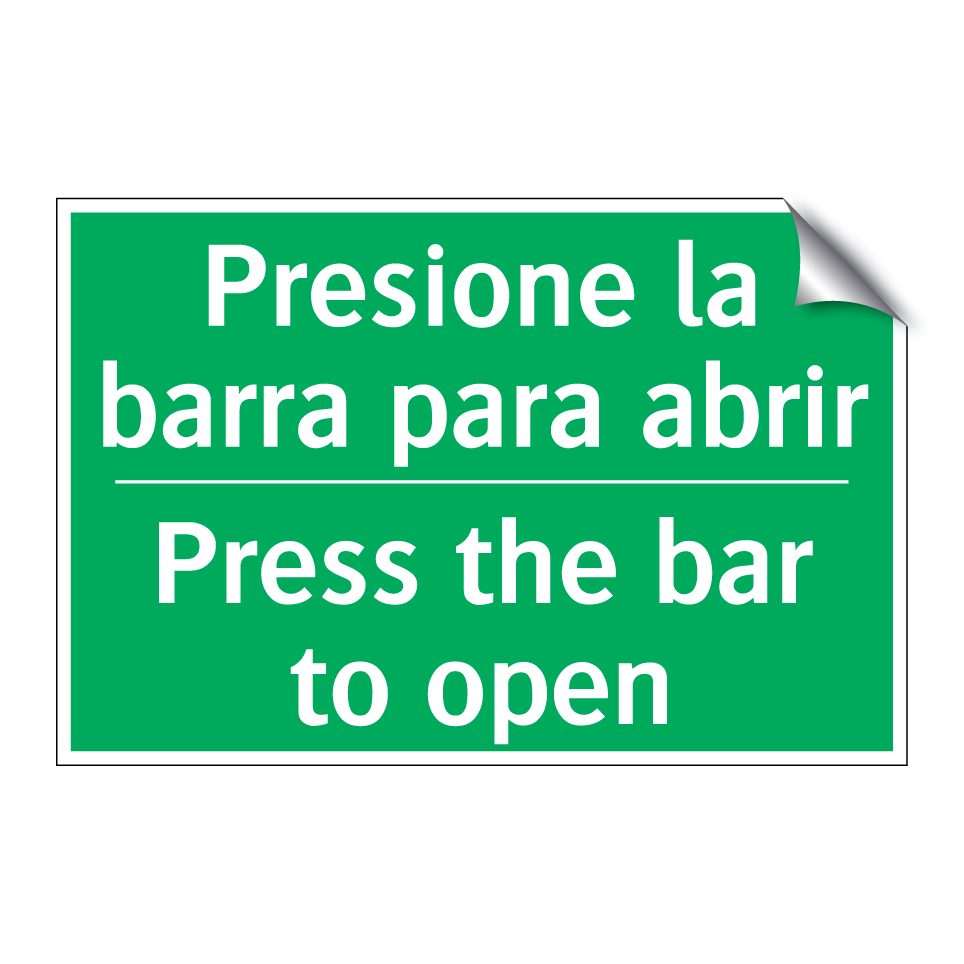 Presione la barra para abrir - Press the bar to open