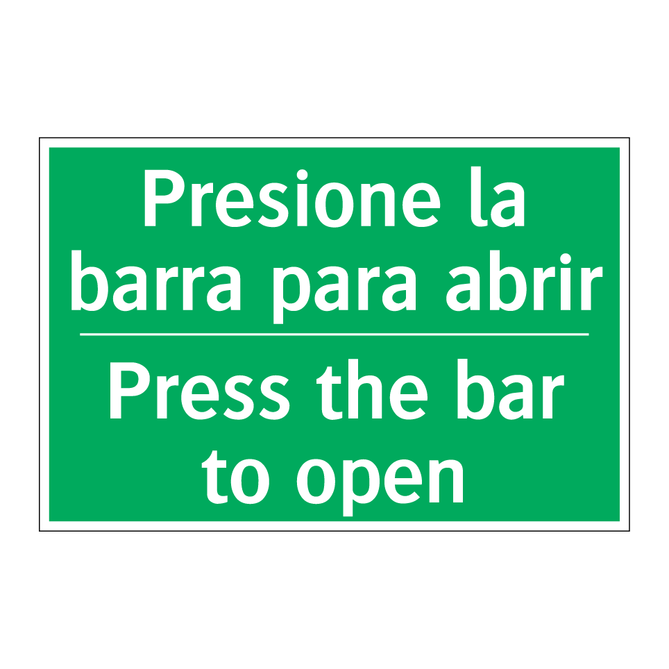 Presione la barra para abrir - Press the bar to open