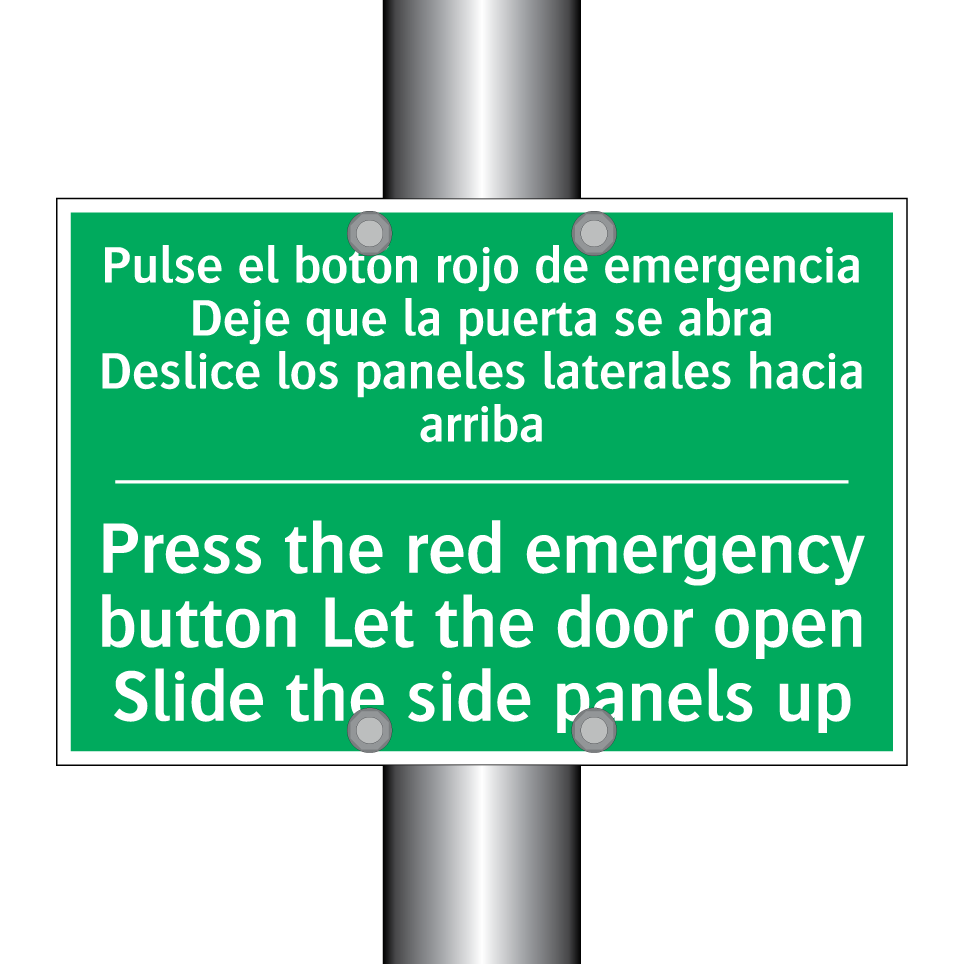 Pulse el botón rojo de /.../ - Press the red emergency /.../